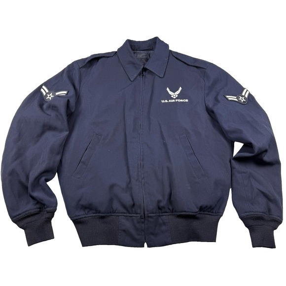 Us Air Force Other - Air Force‎ Men's Bomber Jacket w/ Liner Blue Wool Blend Size Medium USAF Zip